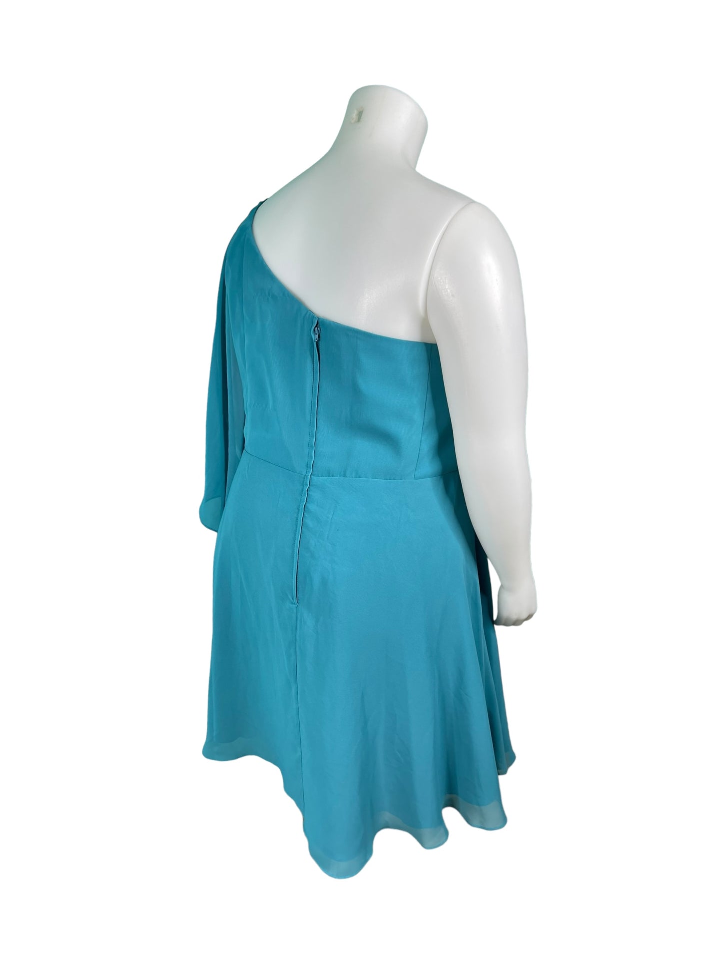 Teal One Shoulder Dress