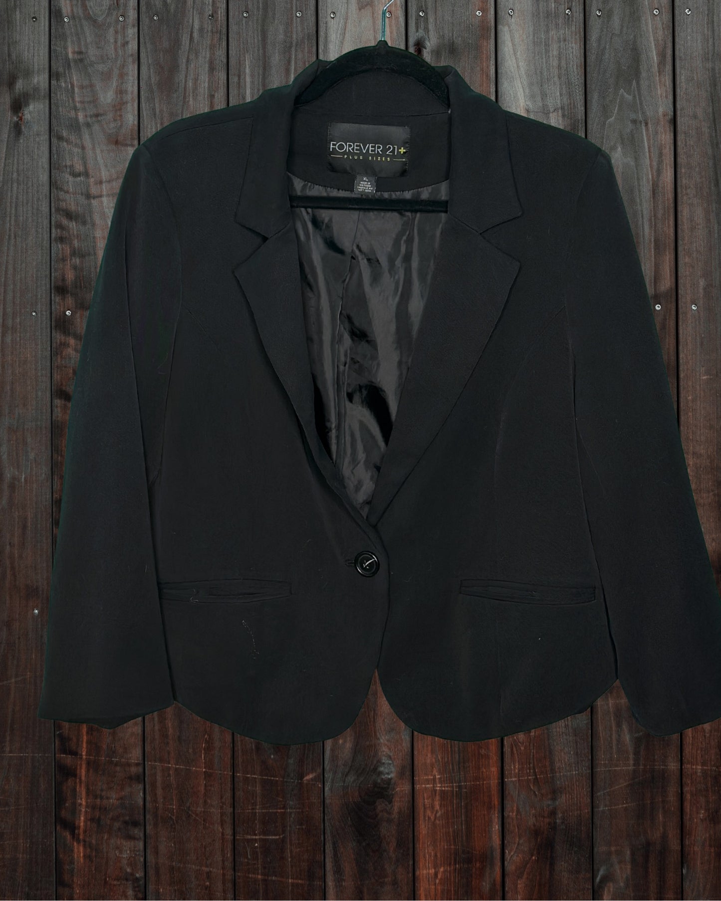 Black One Button Blazer