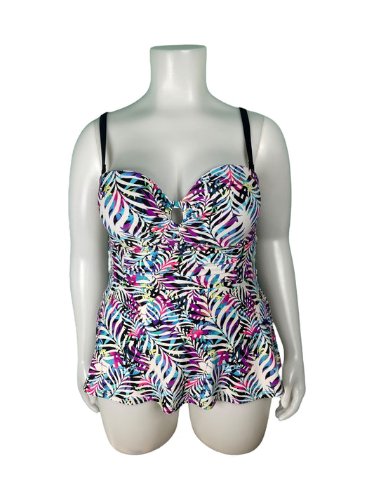 Colourful Tropical Patterned Swimwear Top