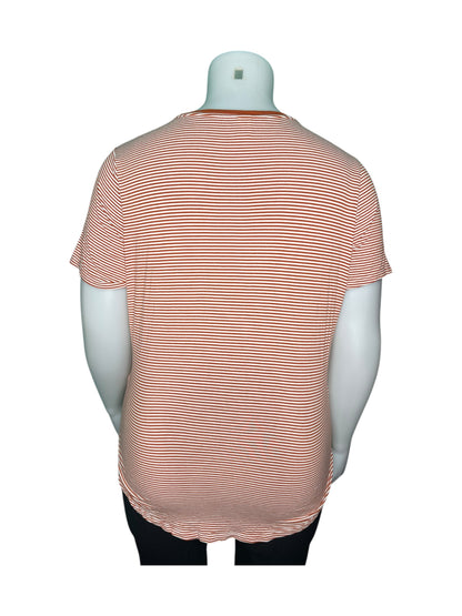 Orange and White Striped Top