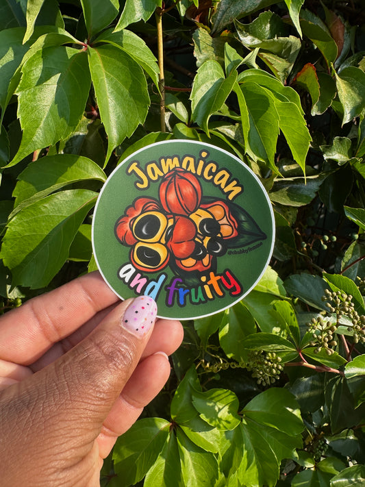 Jamaican and Fruity Circle Sticker