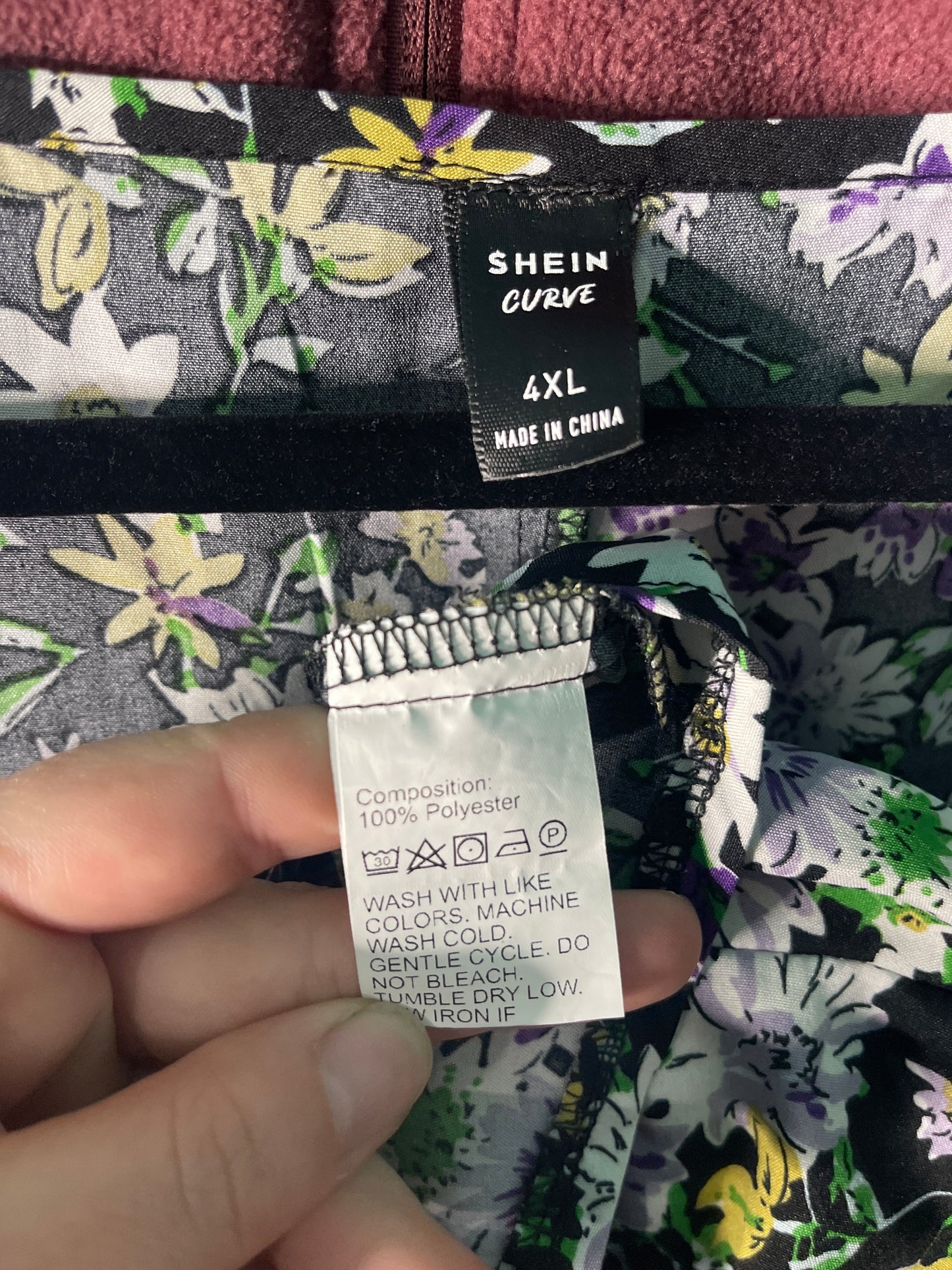 Black w/ Purple and Yellow V-Neck Crop Top