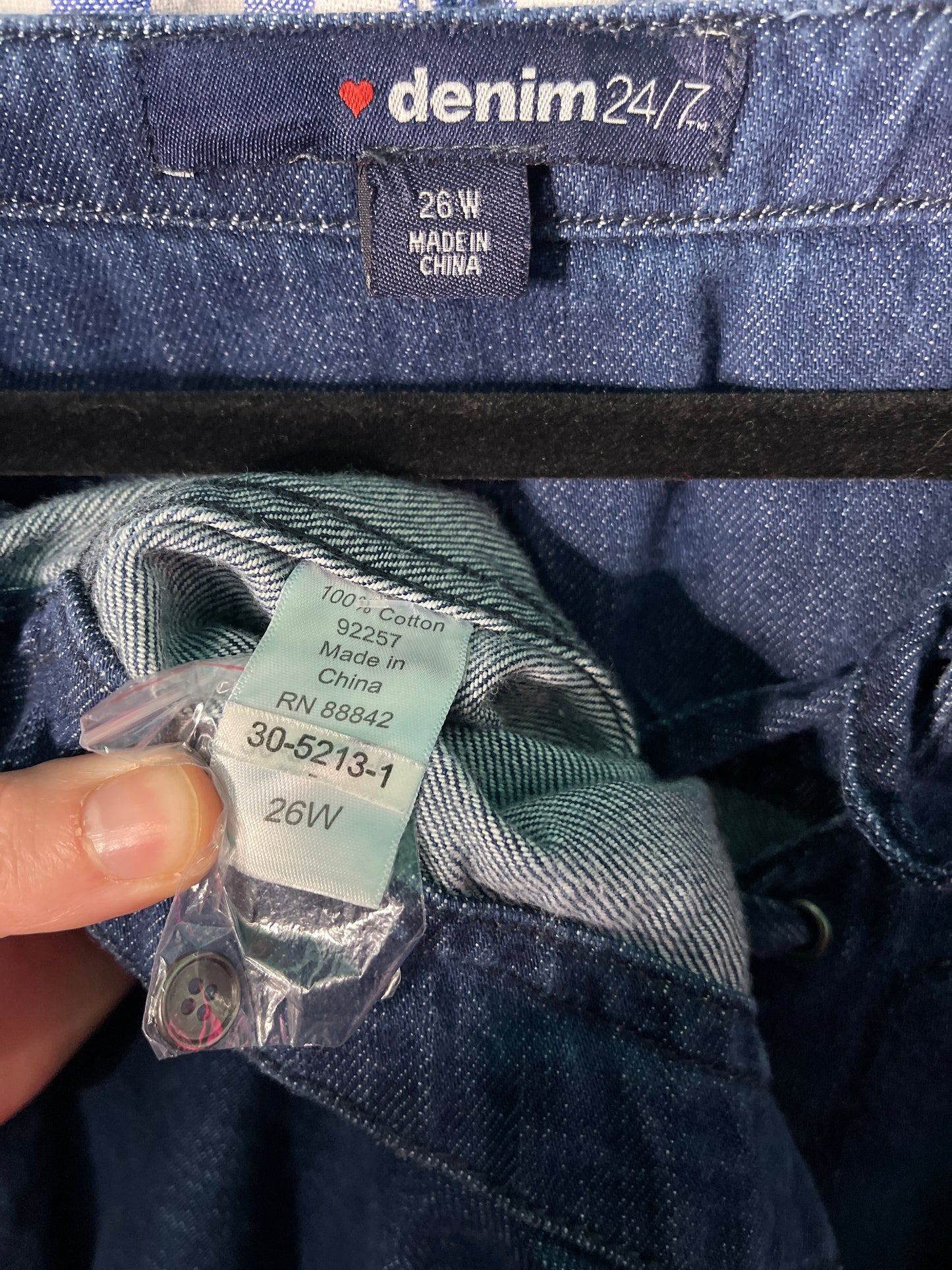 Dark Blue Denim Lace up Neck Shirt