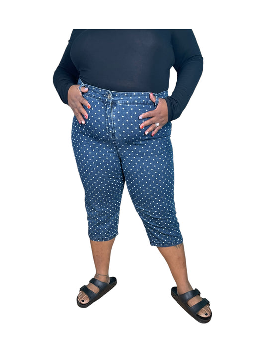 Blue w/ White Polka Dot Pattern Jeans