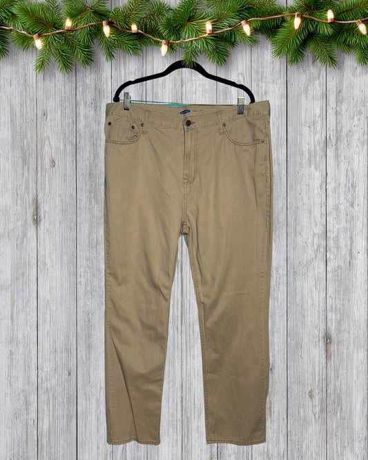 Tan Straight Leg Jeans