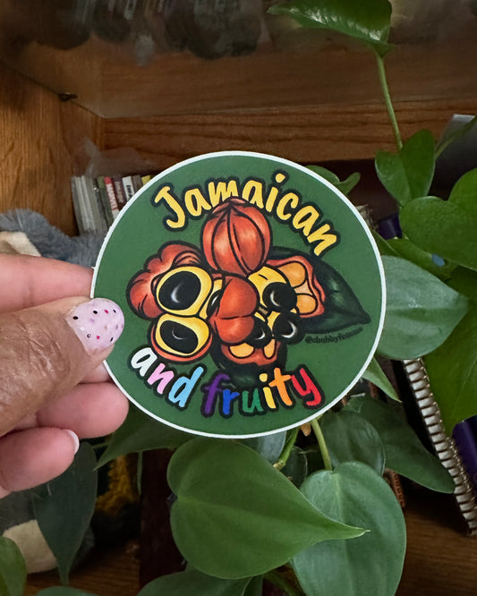 Jamaican and Fruity Circle Sticker