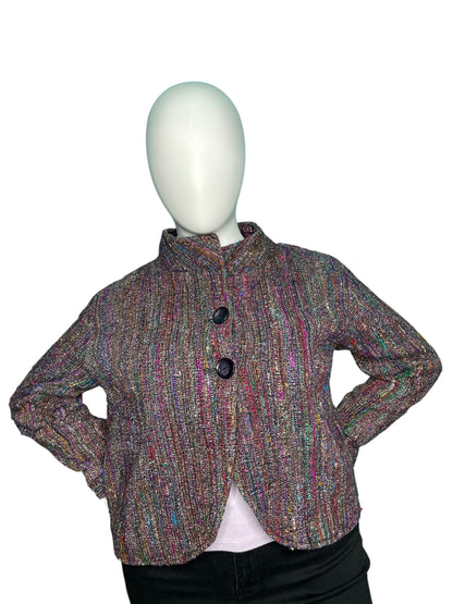 Vintage Colourful Tweed 2 Button Blazer