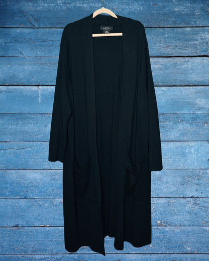 Black Long Sleeved Maxi Cardigan