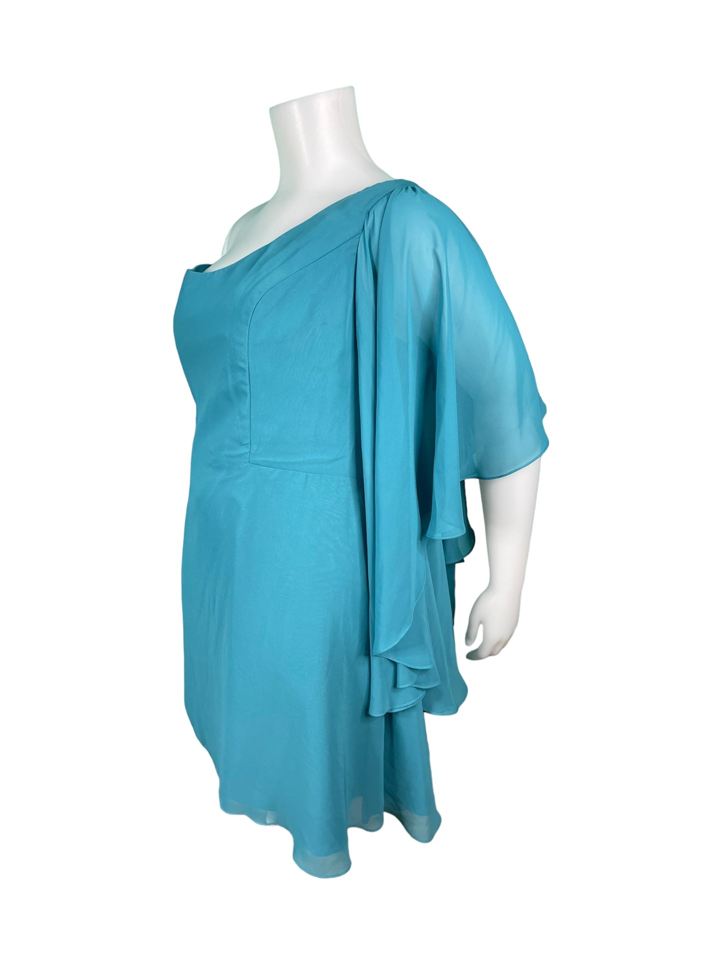 Teal One Shoulder Dress