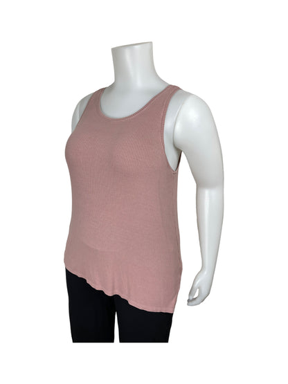 Pink Ribbed Tank Top