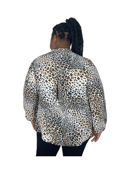 Cheetah Print Long-Sleeved Blouse