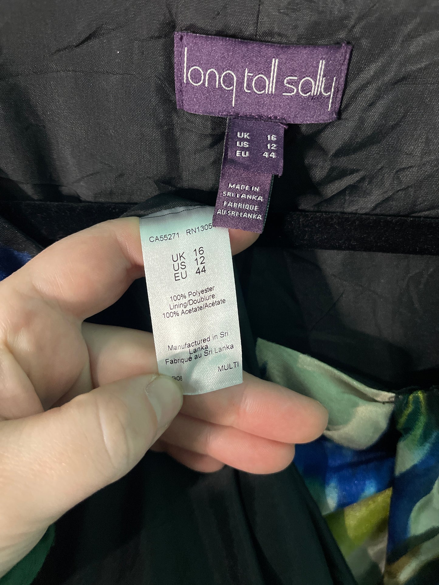 Black, Blue, Green and White Sleeveless Dress