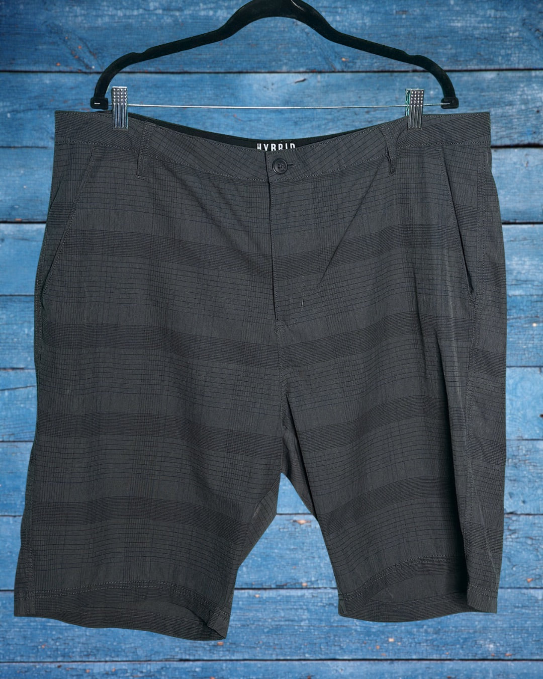 Grey and Black Plaid Shorts