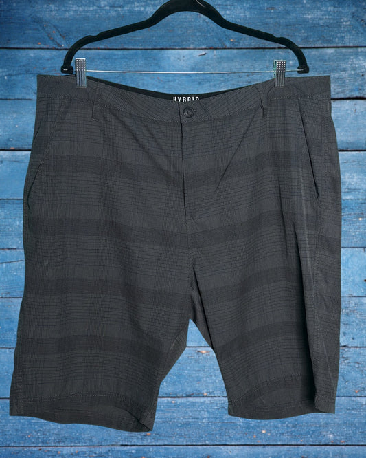 Grey and Black Plaid Shorts