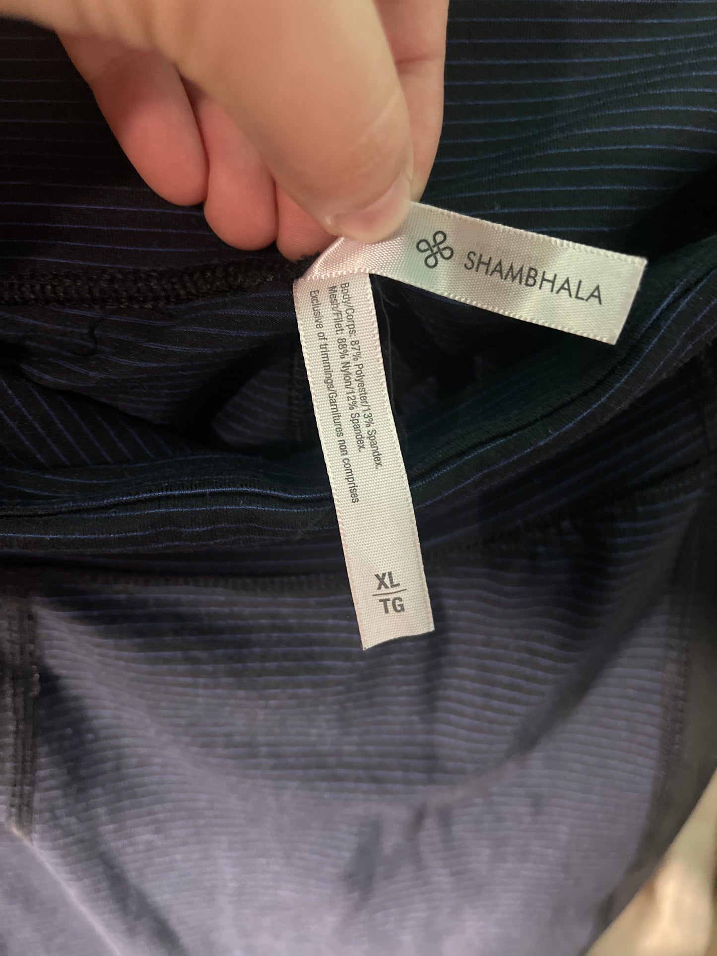 Navy Blue and Black Athletic Leggings