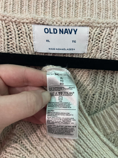 Cream Crewneck Long Sleeved Knit Sweater