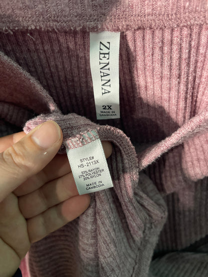 Pink Long Ribbed Skirt