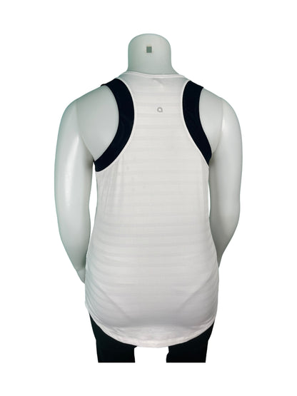 White Active Tank Top w/ Zipper Pocket