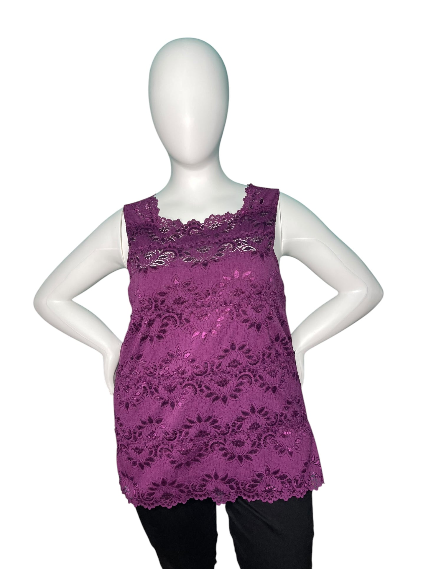 Purple Lace Tank Top