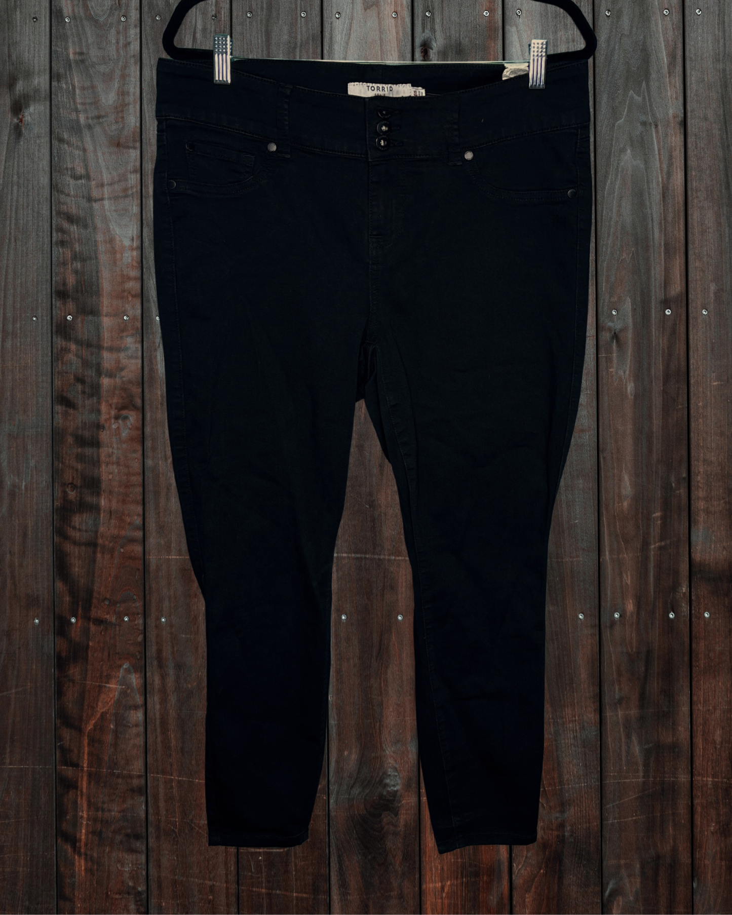 Black 3 Button Skinny Jeans
