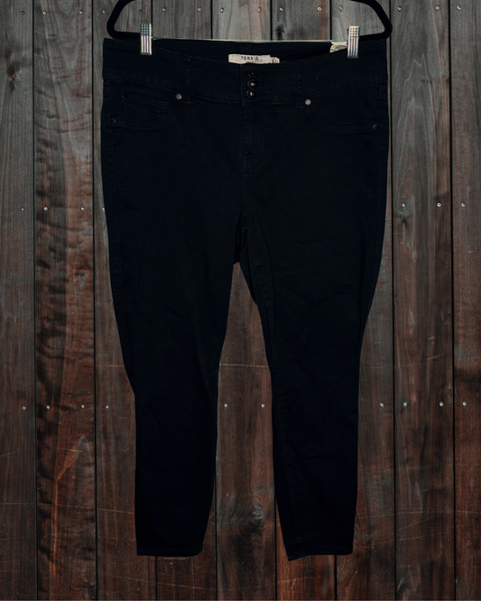 Black 3 Button Skinny Jeans