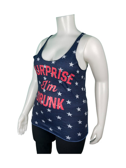 Blue w/ White Stars and Red Graphic Tank Top