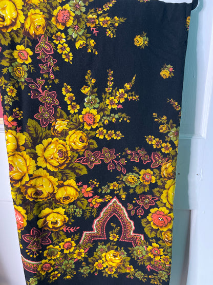 Black and Yellow Floral Patterned