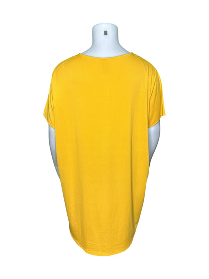 Bright Yellow Short Sleeved V-Neck Dress