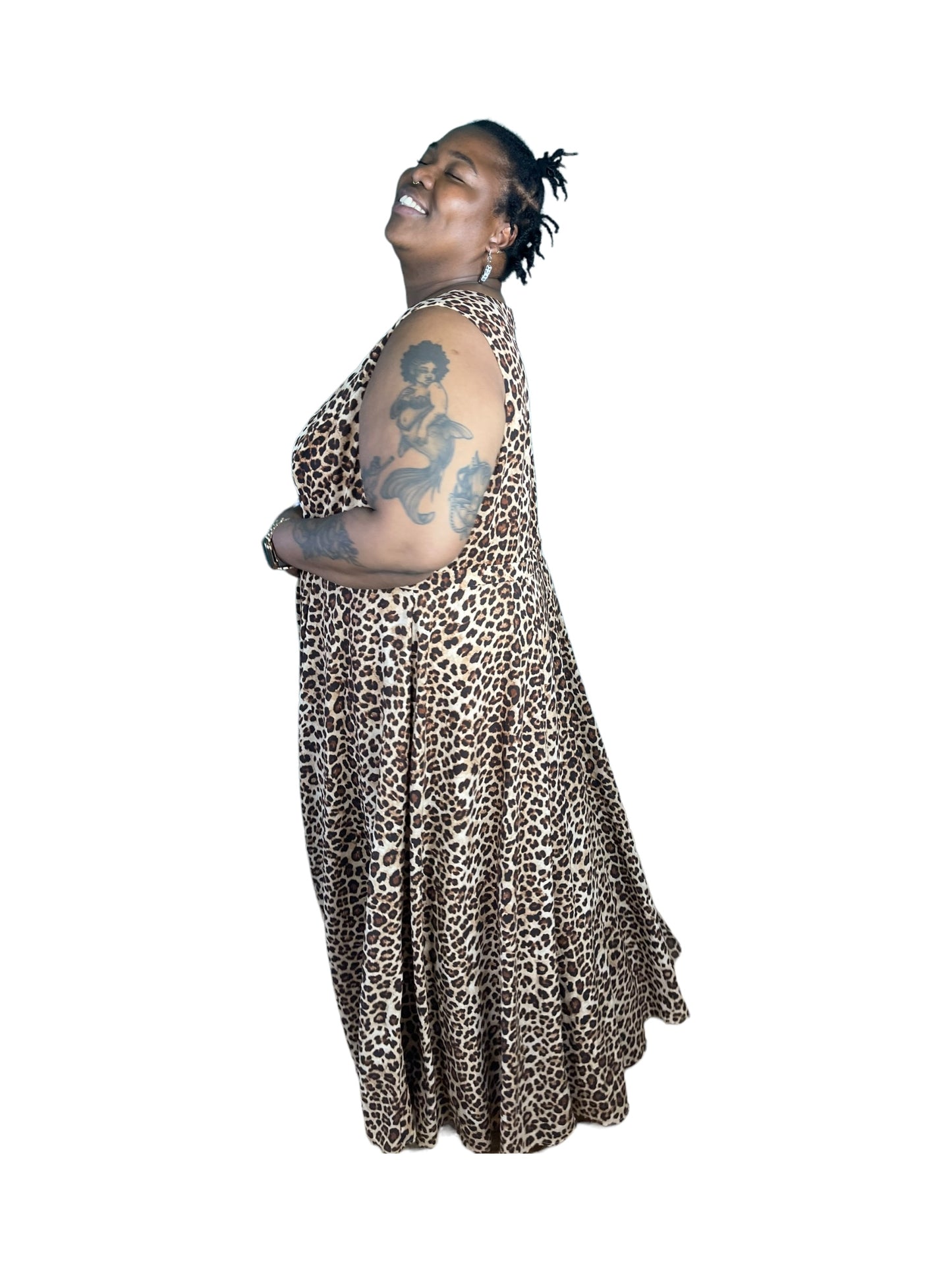 Classic Cheetah Print  Sleeveless Maxi Dress