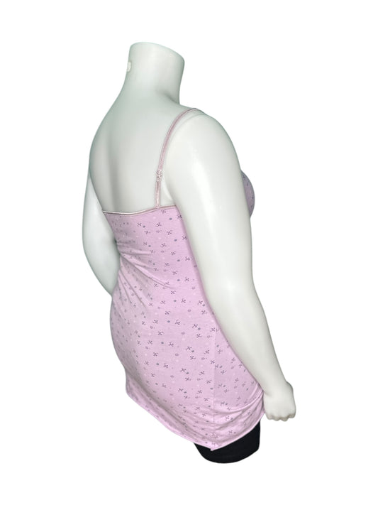 Light Purple Floral with Lace Cami