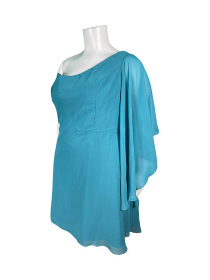 Teal One Shoulder Dress