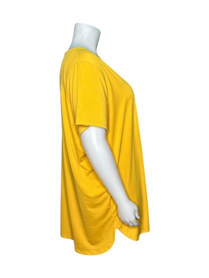Bright Yellow Short Sleeved V-Neck Dress