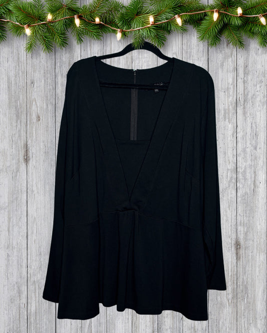 Black V-Neck Long Sleeved Blazer