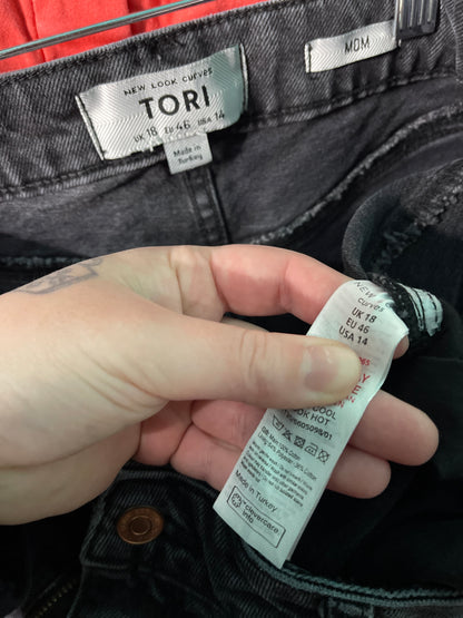 Black Distressed “Mom” Jeans