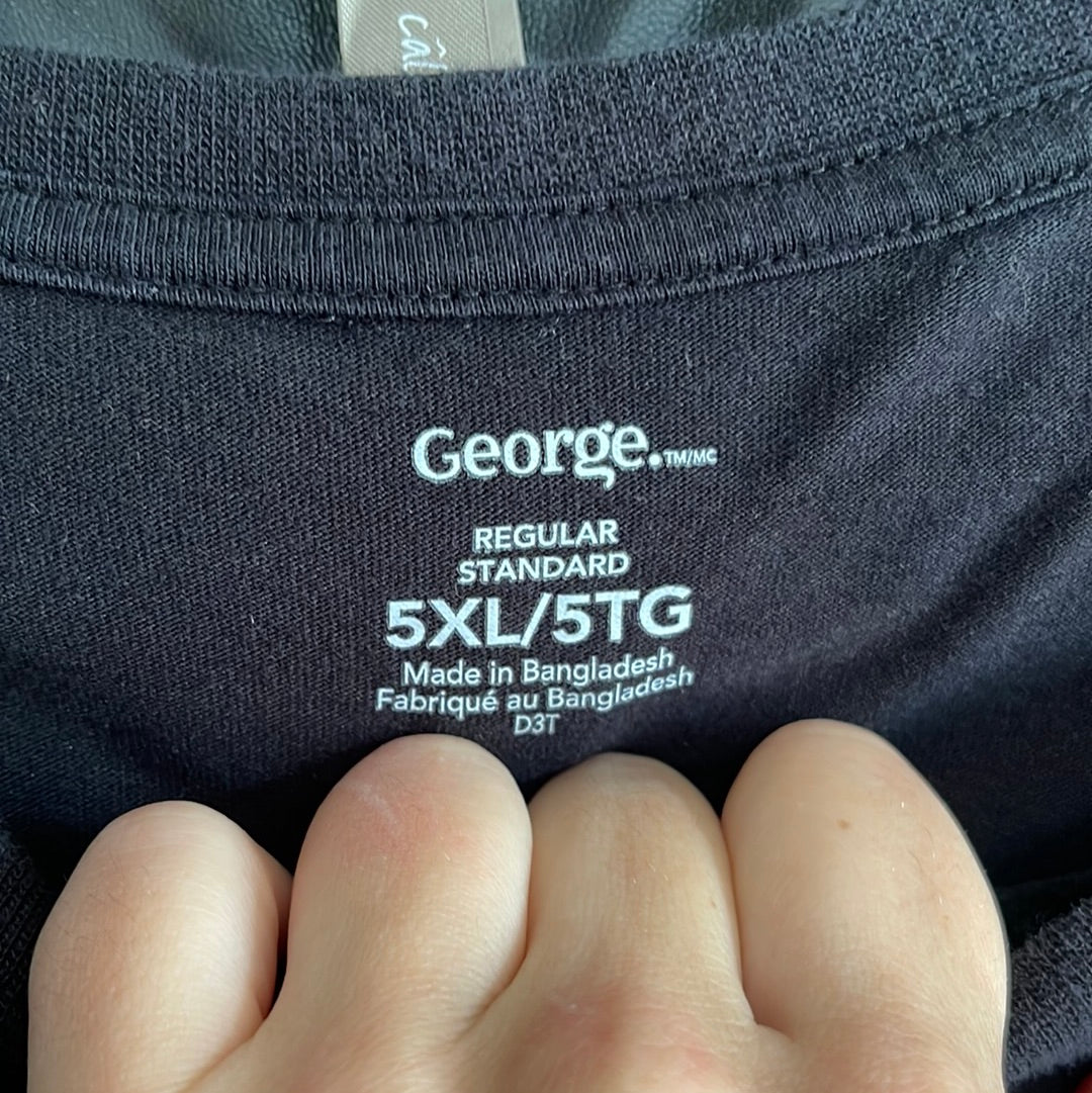 “George” Plain Black T-Shirt (5XL)