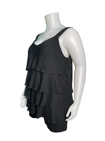 Black Ruffles Sleeveless  Blouse