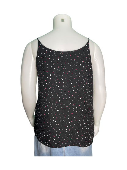 Black Patterned V-Neck Cami