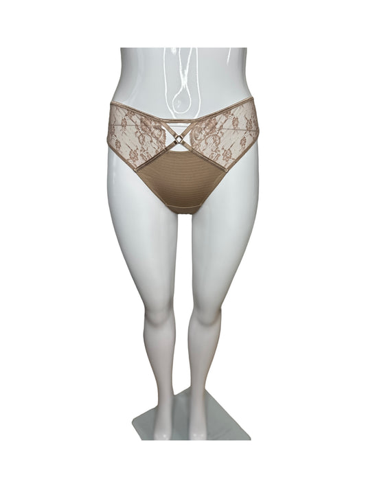 Tan Lace Thong