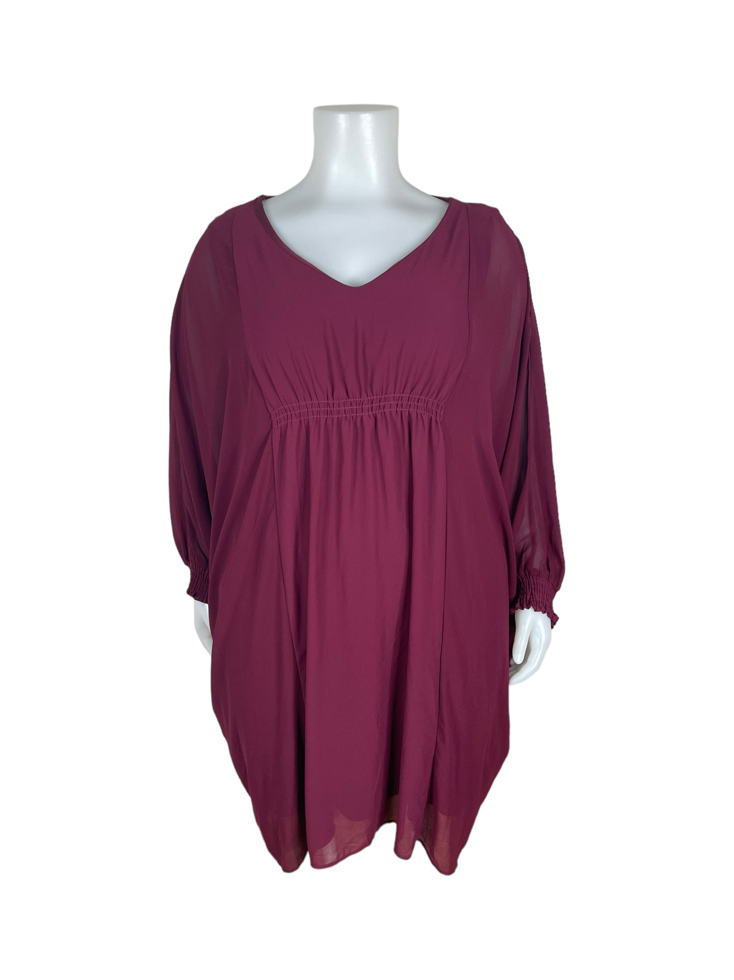 “Hayden Los Angeles” BurgundyV-Neck Dress (3XL)