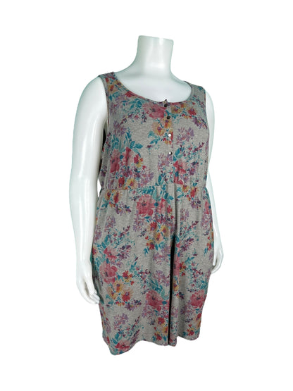 Grey Floral Sleeveless Dress (4)