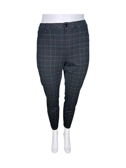 Dark Grey & Blue Plaid Pants