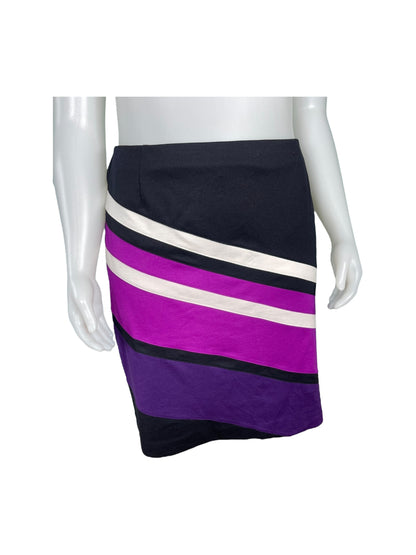 Black, Pink, Purple & White Pencil Skirt