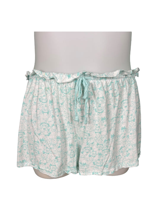 White & Mint Tie Waist Disney Sleep Shorts