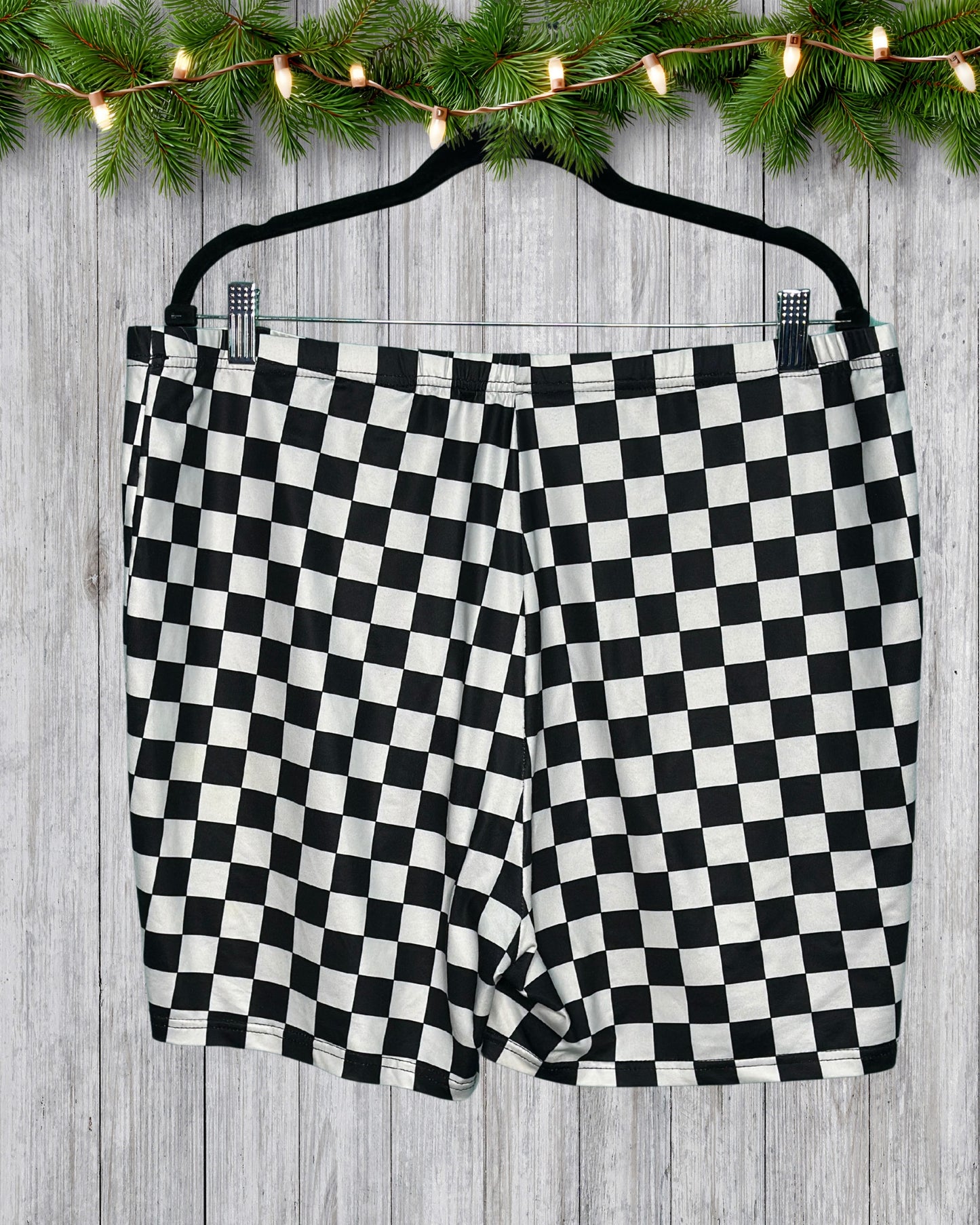 Black & White Plaid Legging Shorts