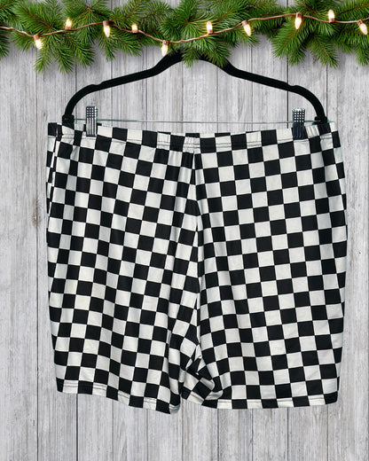 Black & White Plaid Legging Shorts