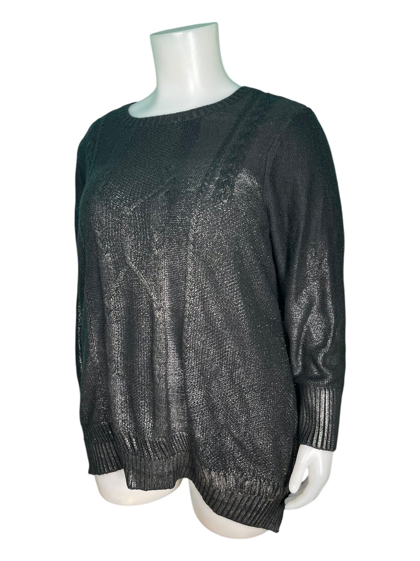 Black and Silver Knit Sweater Top