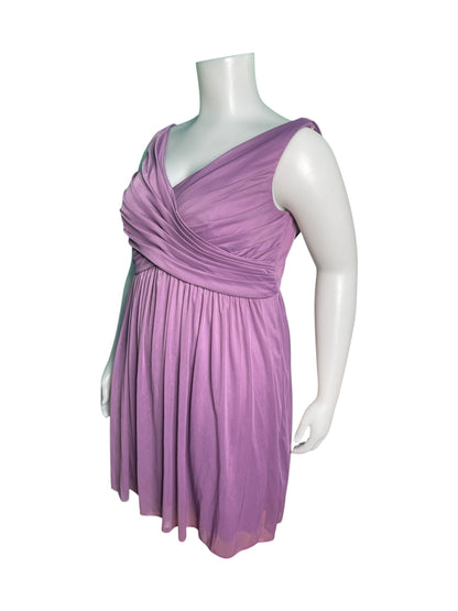 Light Purple V-Neck Sleeveless Dress
