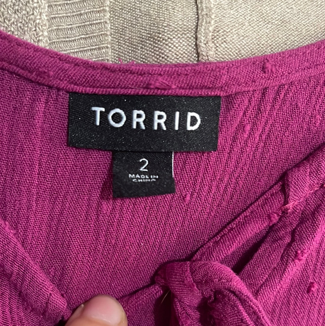 “Torrid” Pink Camisole w/ Boob Window & Tie (2)
