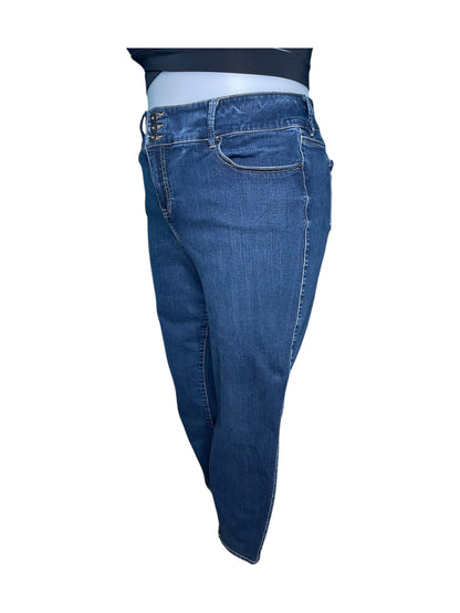 Blue 3 Button Straight Legged Jeans