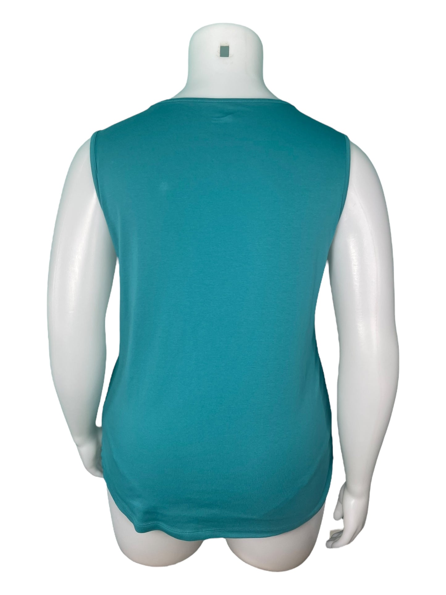 Teal Sleeveless Top w/ Neck Details